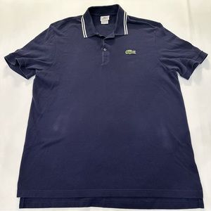 Lacoste Sport Mens Size 7 XL polo T-shirt Navy Blue 100% Cotton Golf Tee